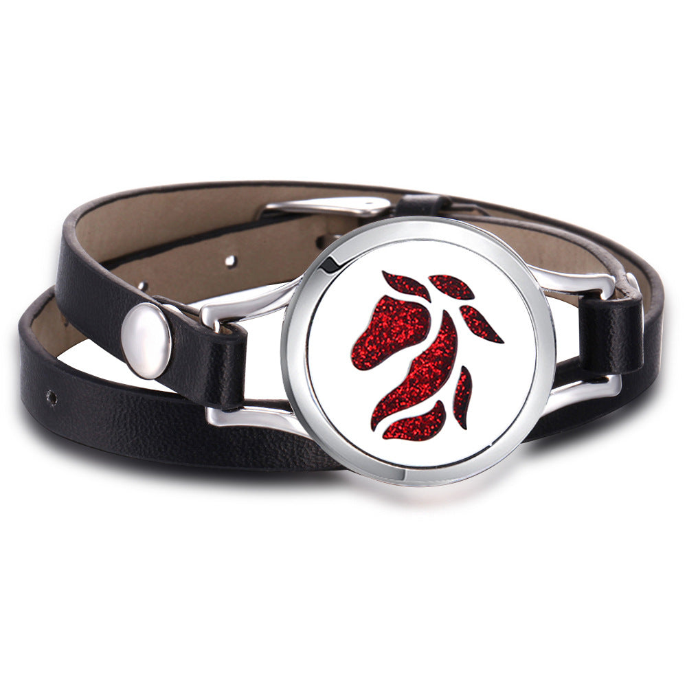 Venta al por mayor pulsera de aroma de acero inoxidable árbol de la vida